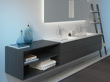 BOX LINE - Double wall-mounted wooden vanity unit by MOMA Design - view 2